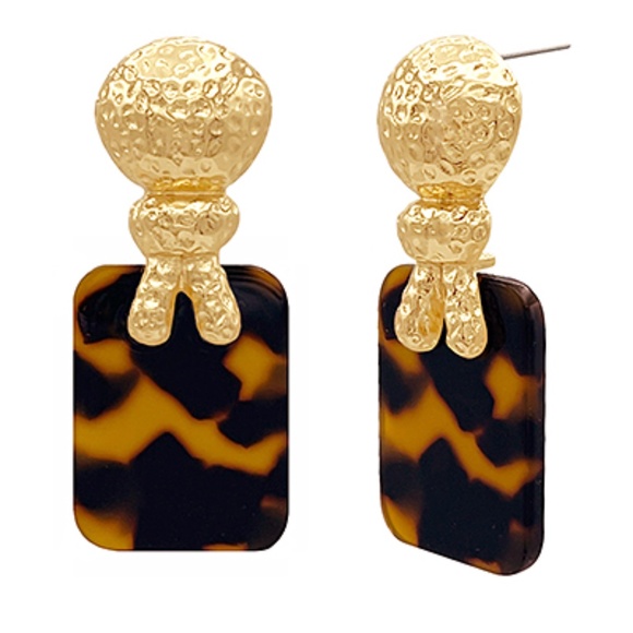 Rope Knot & Acetate Plate Earrings - Picture 1 of 2